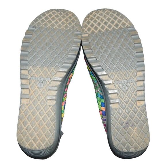 ST. JOHN'S BAY women's size 8 rainbow woven Karma Mary Jane wedges - Picture 7 of 12